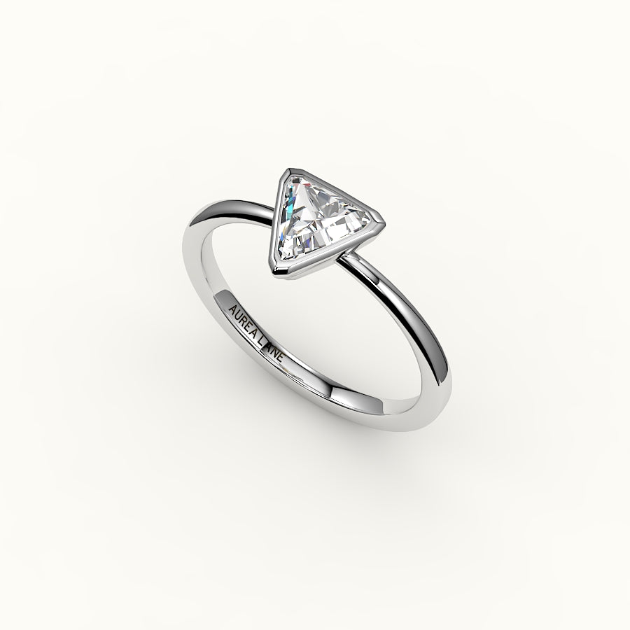 Trillion Cut Bezel Ring Setting