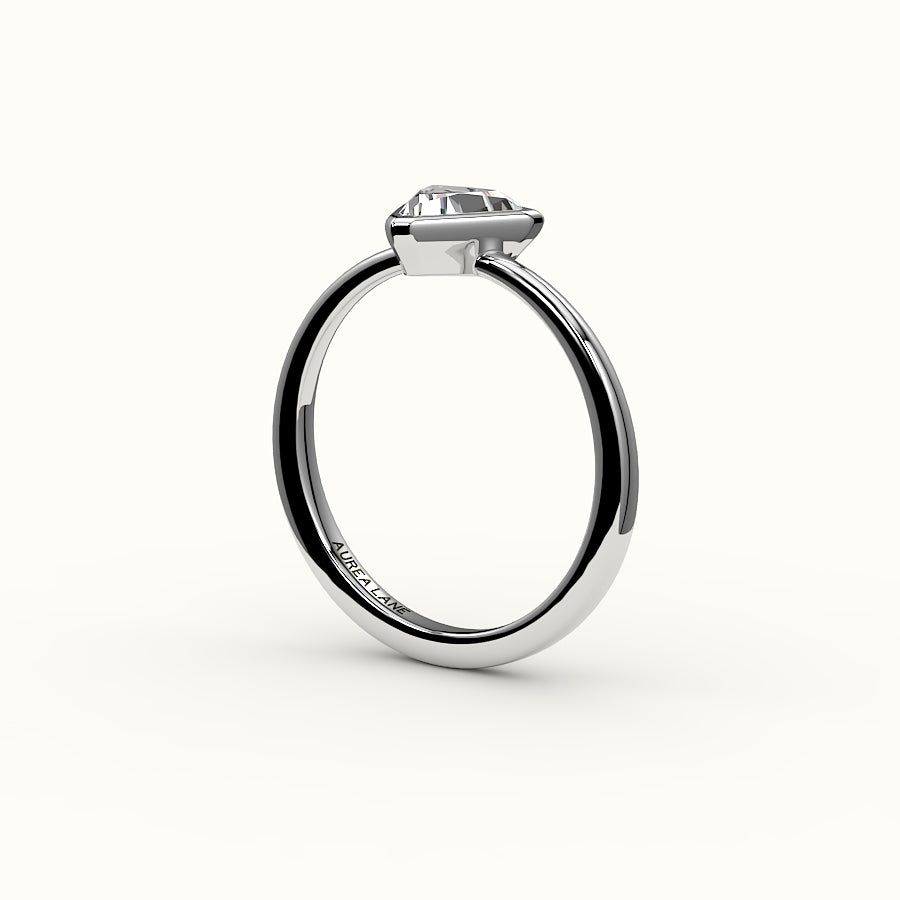 Trillion Cut Bezel Ring Setting