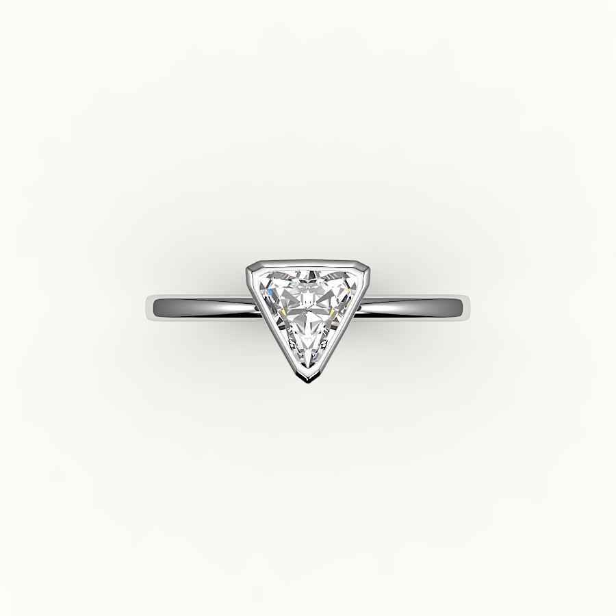 Trillion Cut Bezel Ring Setting