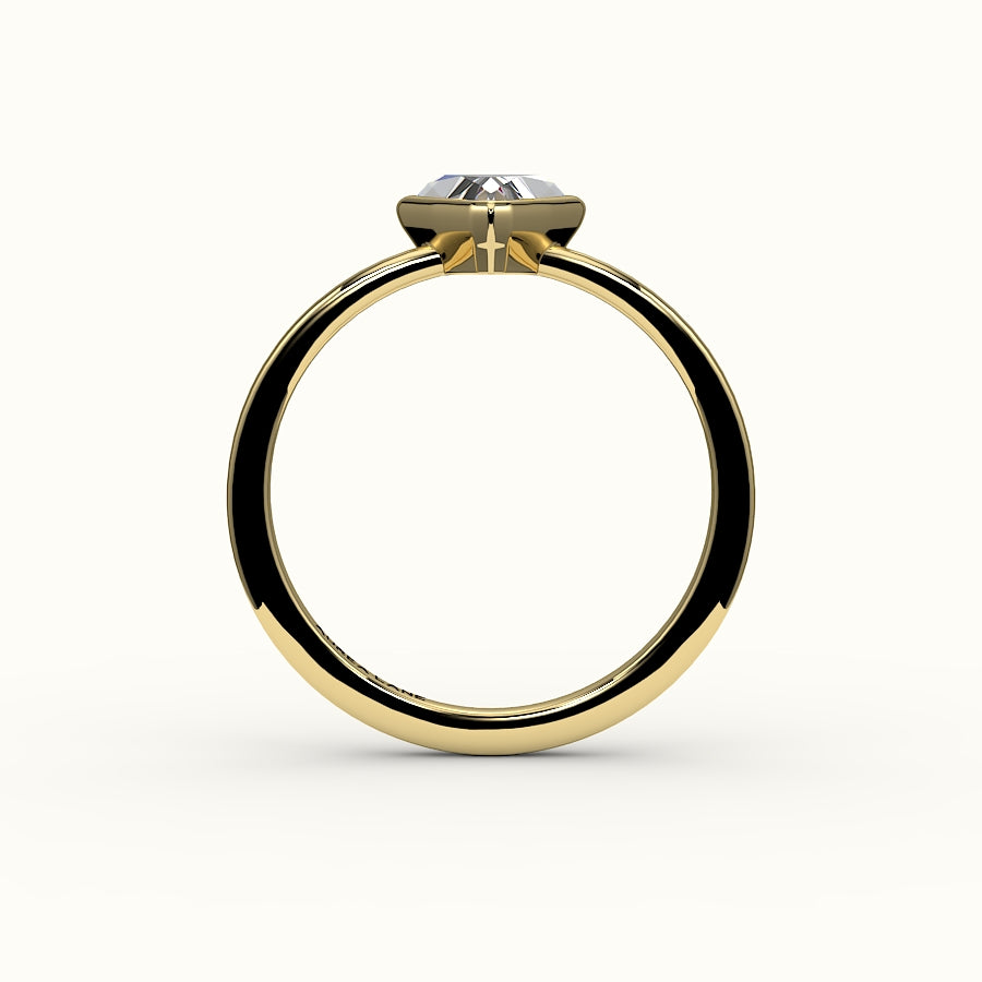 Trillion Cut Bezel Ring Setting