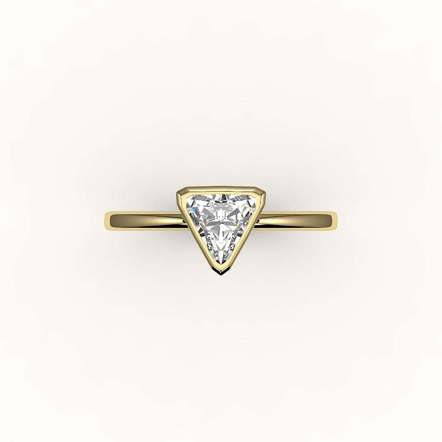 Trillion Cut Bezel Ring Setting