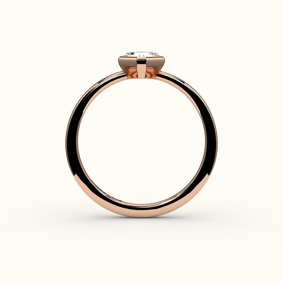Compass Set Asscher Cut Bezel Ring Setting