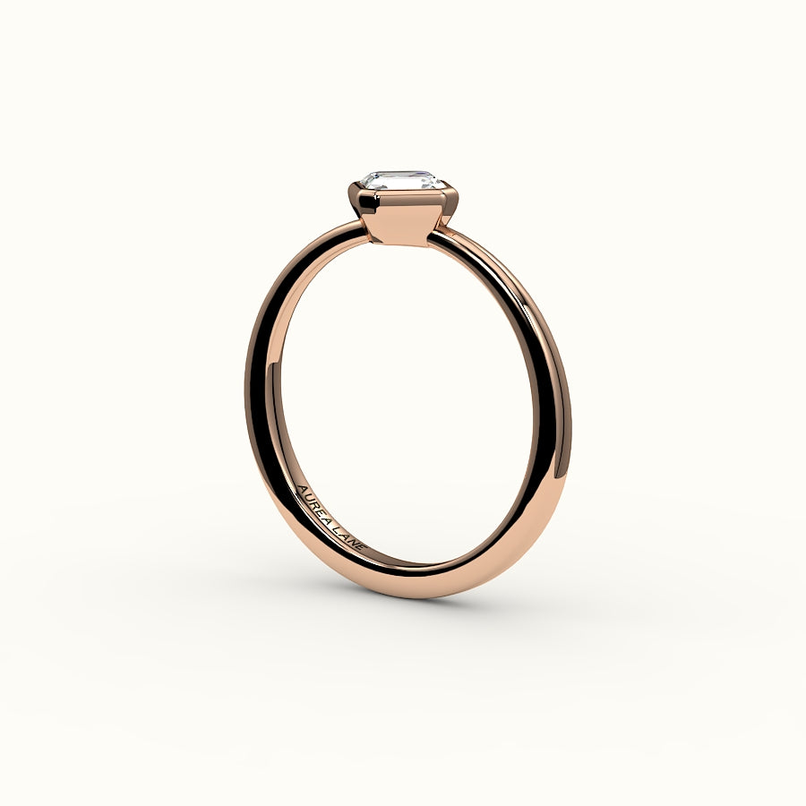Compass Set Asscher Cut Bezel Ring Setting