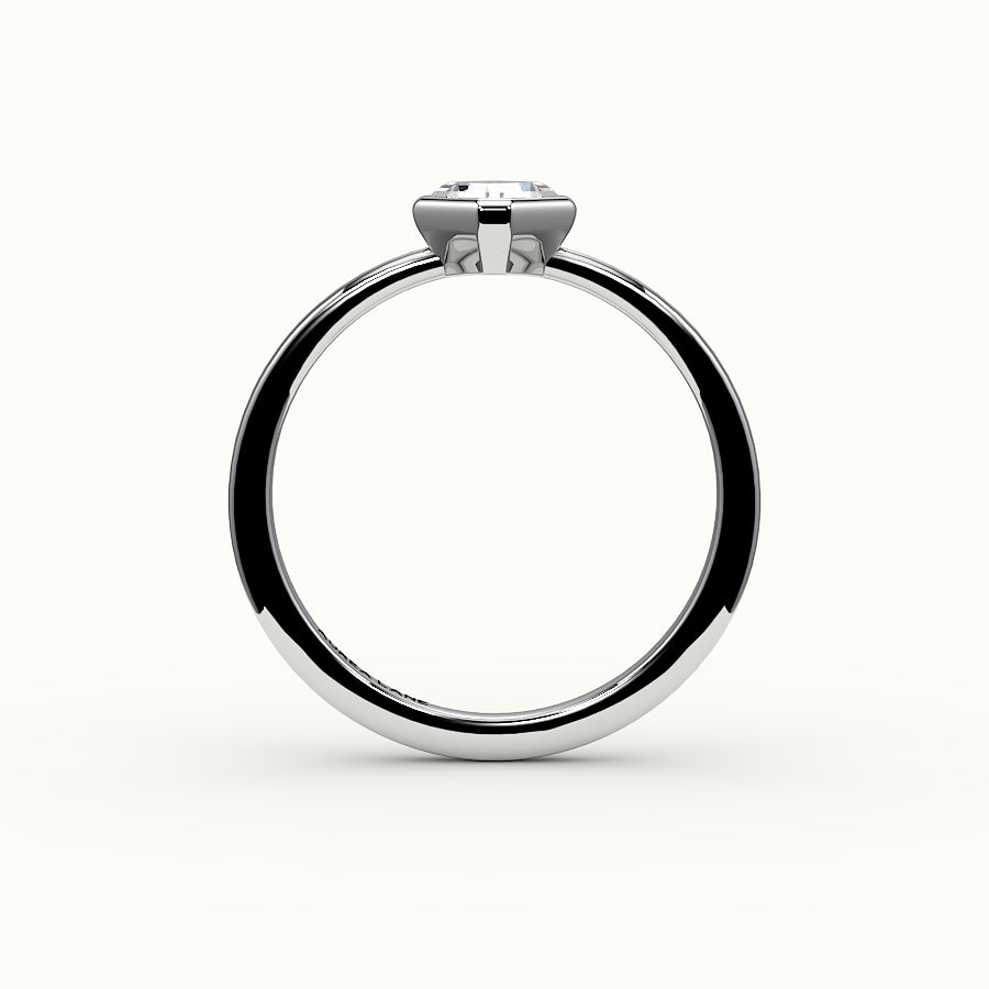 Compass Set Asscher Cut Bezel Ring Setting