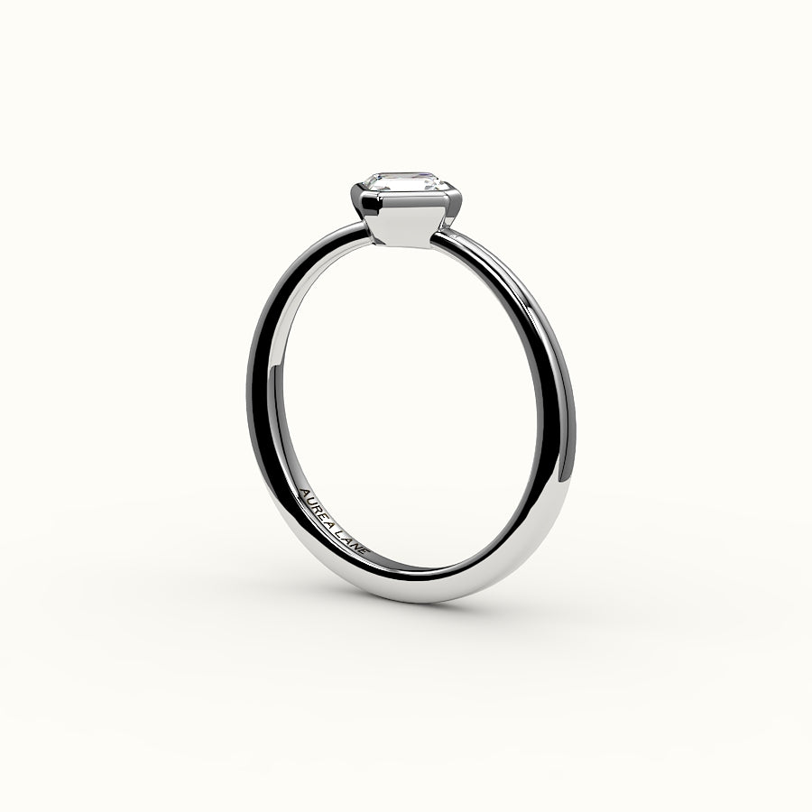 Compass Set Asscher Cut Bezel Ring Setting