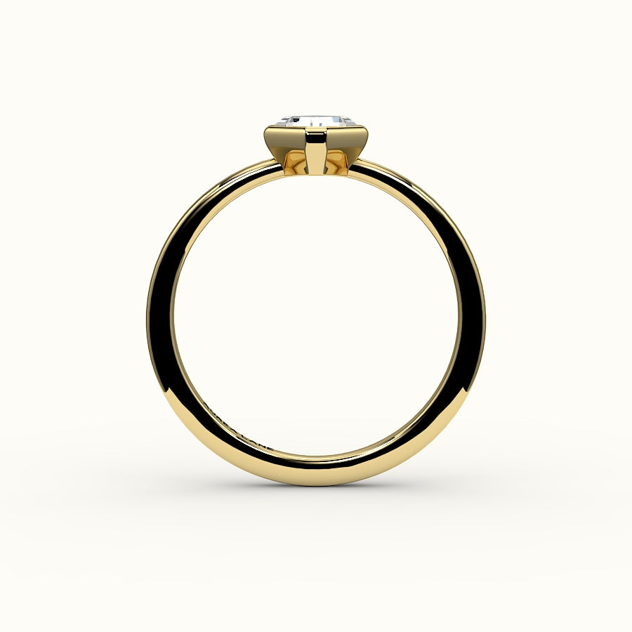 Compass Set Asscher Cut Bezel Ring Setting
