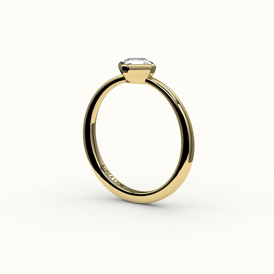 Compass Set Asscher Cut Bezel Ring Setting