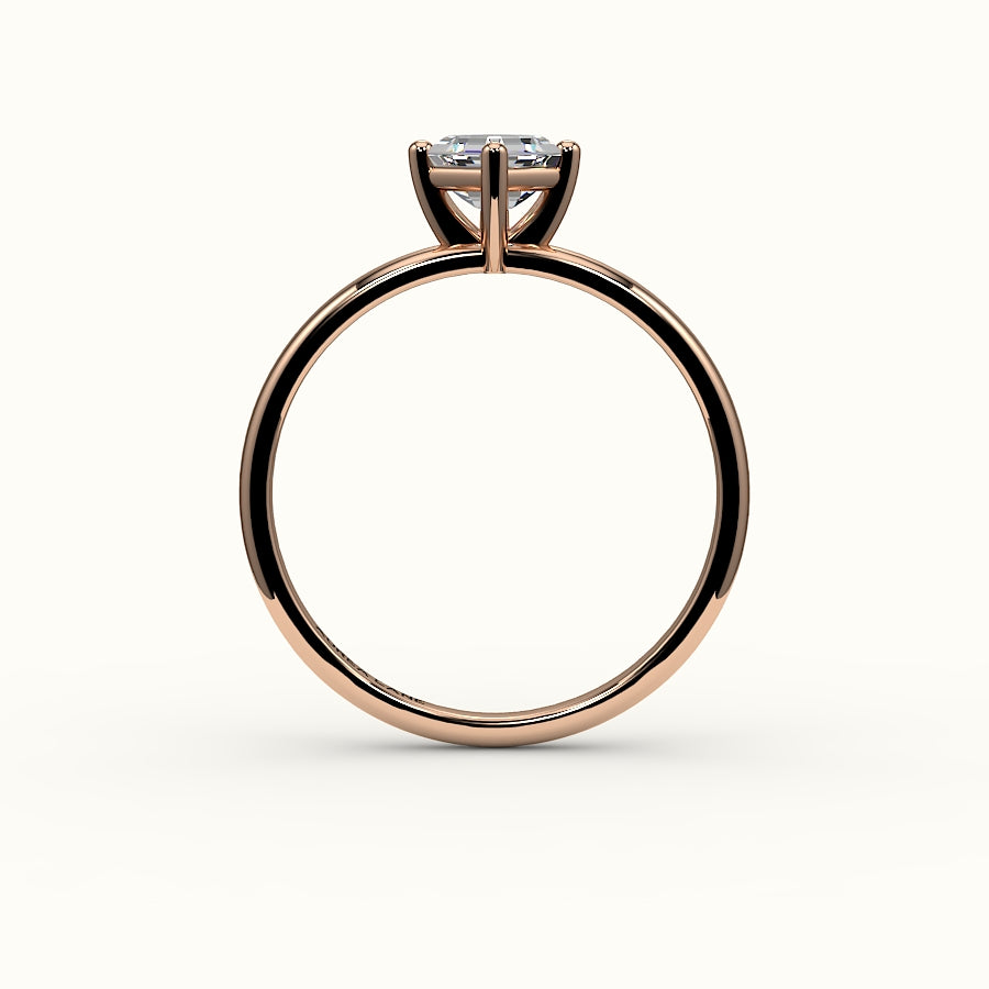 Compass Set Asscher Cut Solitaire Ring Setting