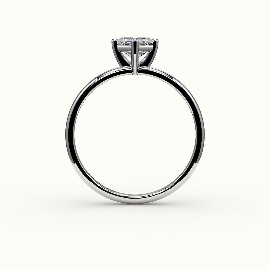 Compass Set Asscher Cut Solitaire Ring Setting
