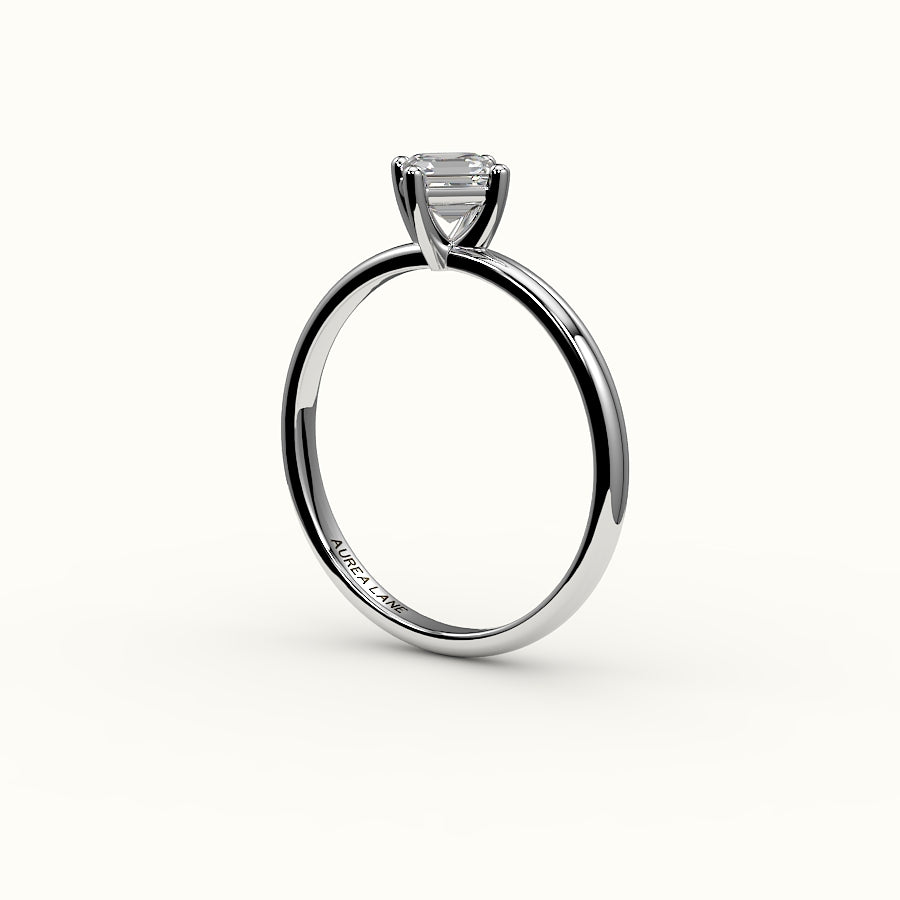 Compass Set Asscher Cut Solitaire Ring Setting