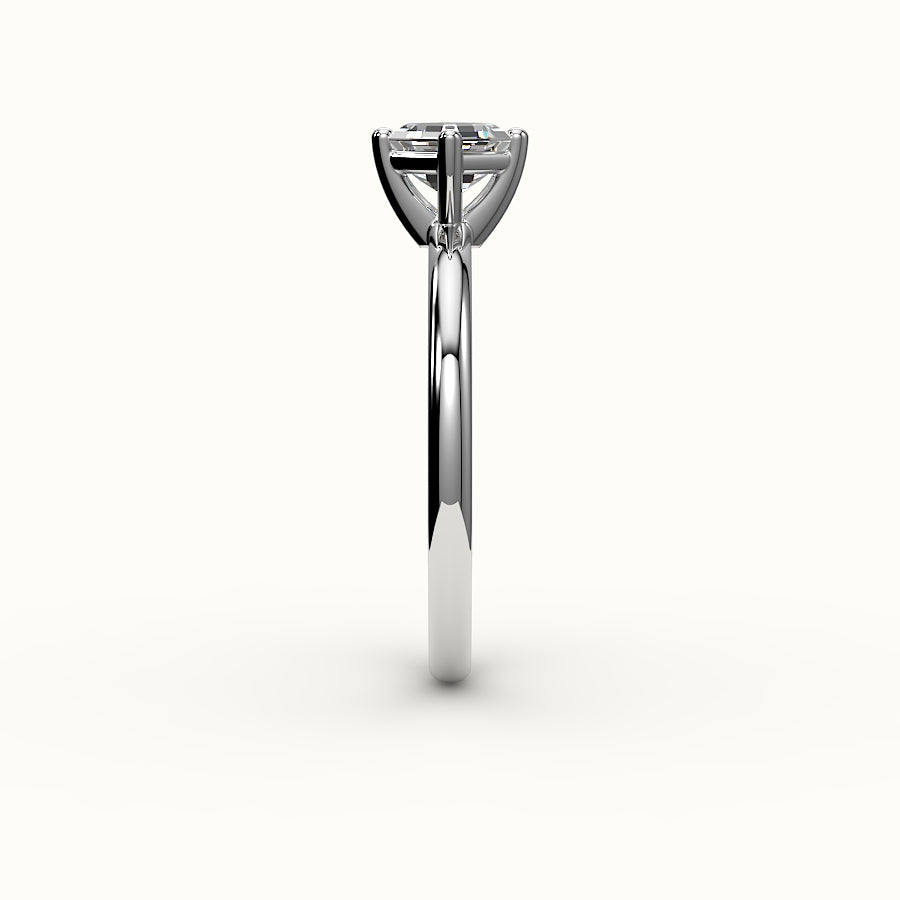 Compass Set Asscher Cut Solitaire Ring Setting