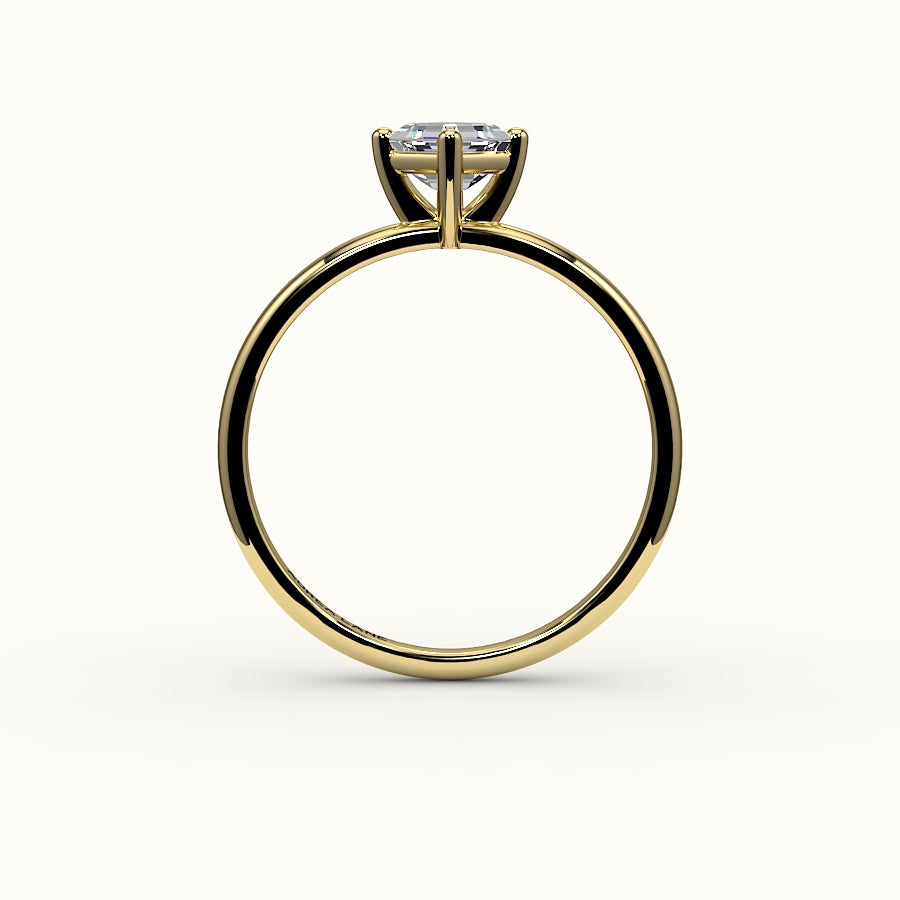Compass Set Asscher Cut Solitaire Ring Setting
