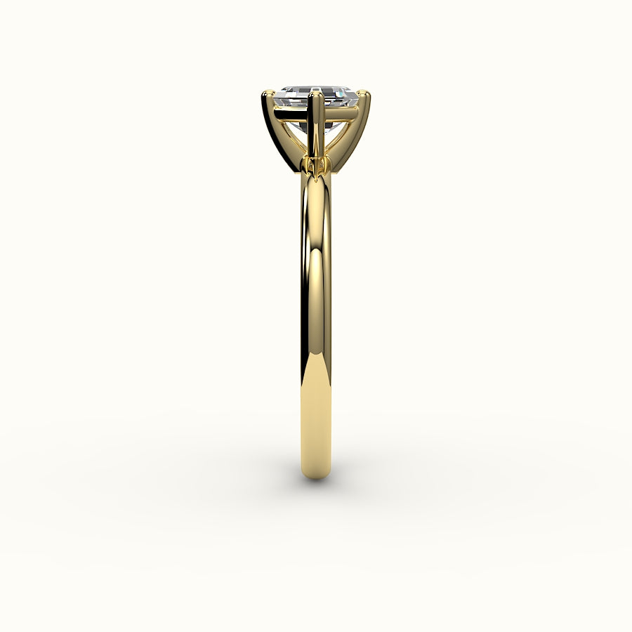 Compass Set Asscher Cut Solitaire Ring Setting