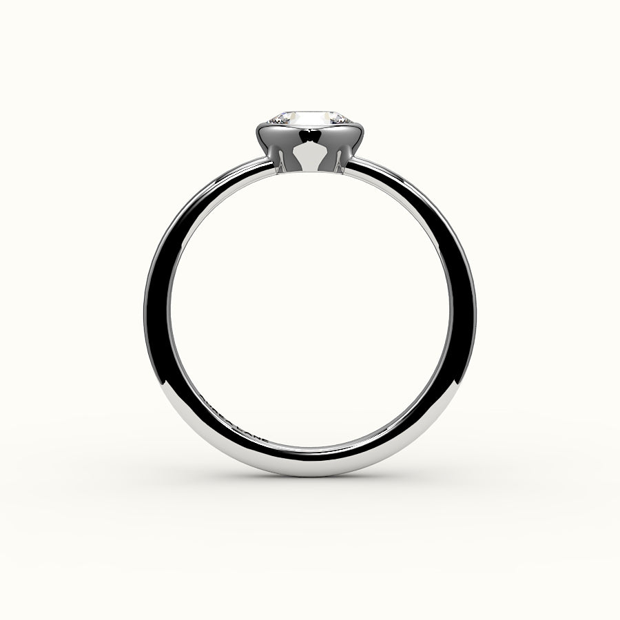 Compass Set Cushion Cut Bezel Ring Setting