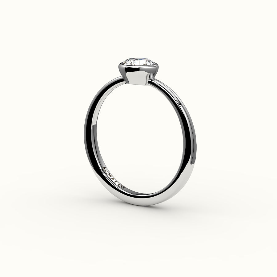 Compass Set Cushion Cut Bezel Ring Setting