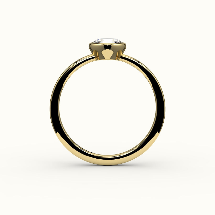 Compass Set Cushion Cut Bezel Ring Setting