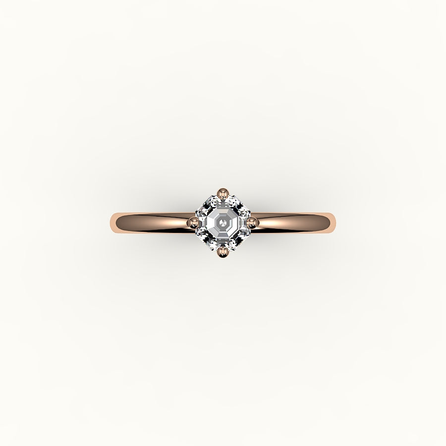 Compass Set Octagon Cut Solitaire Ring Setting