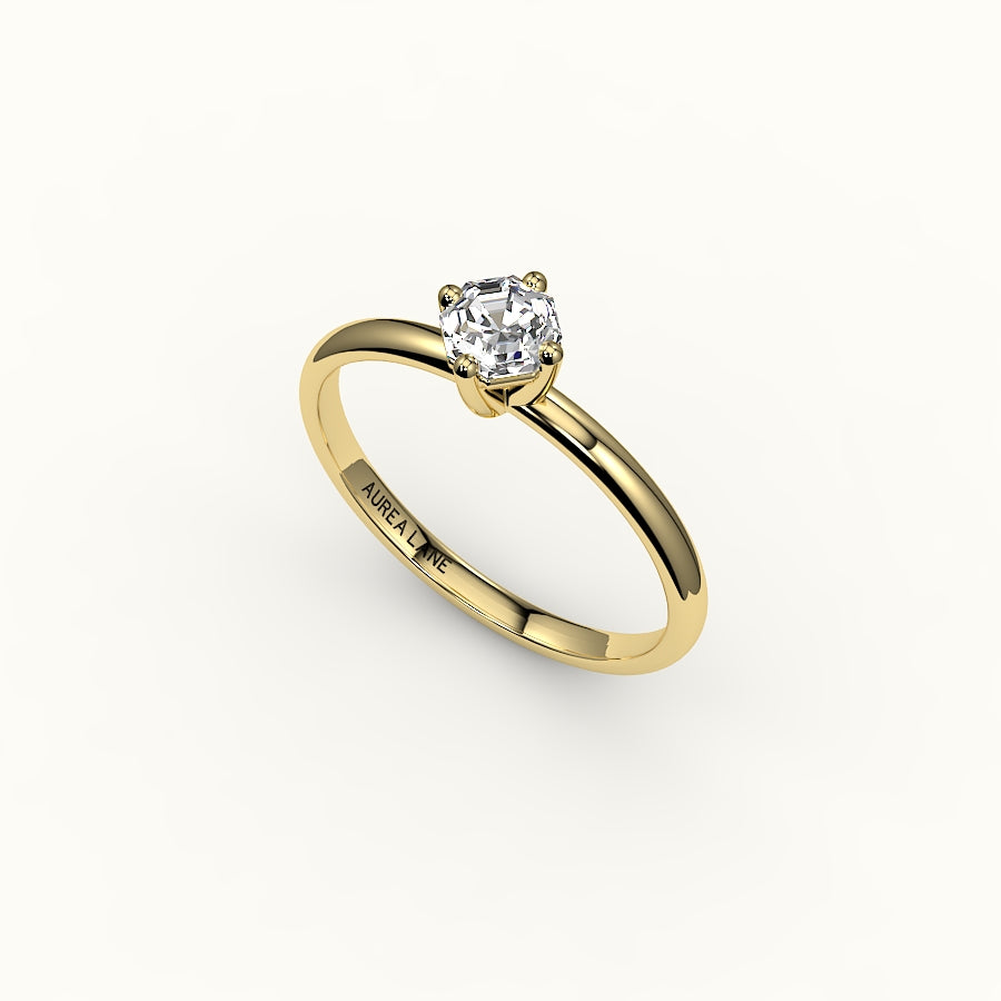 Compass Set Octagon Cut Solitaire Ring Setting