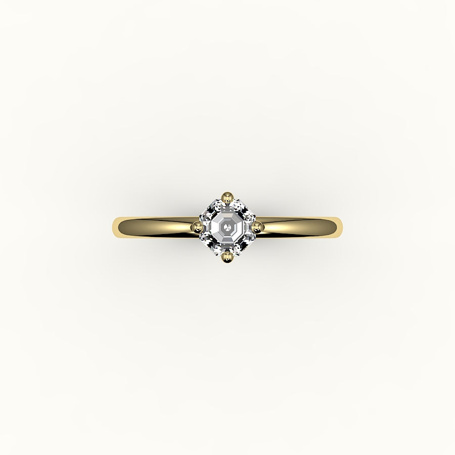 Compass Set Octagon Cut Solitaire Ring Setting