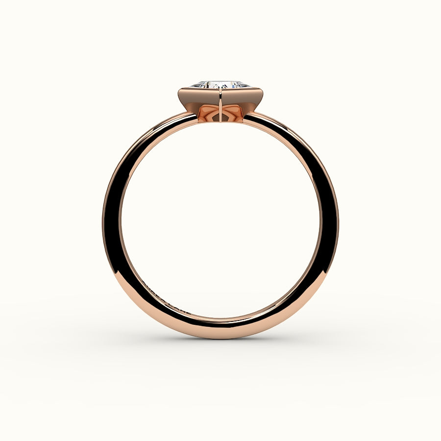Compass Set Princess Cut Bezel Ring Setting