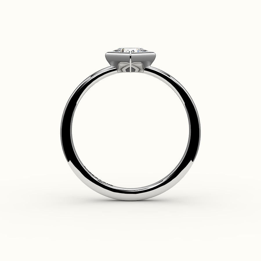Compass Set Princess Cut Bezel Ring Setting