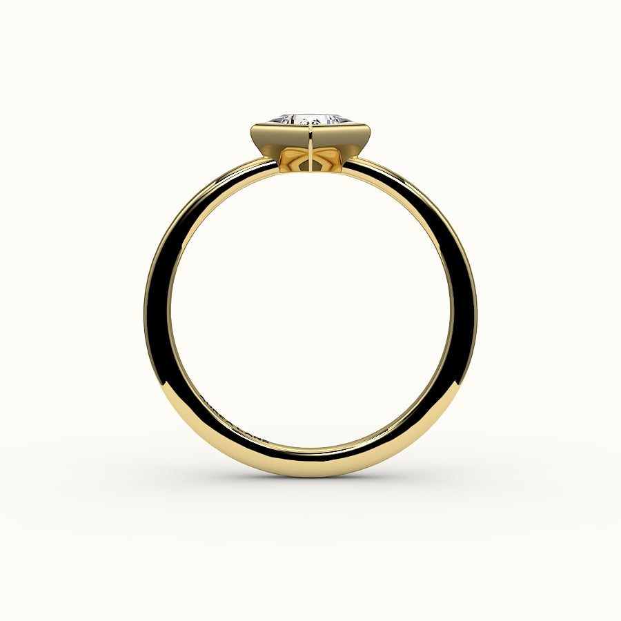 Compass Set Princess Cut Bezel Ring Setting