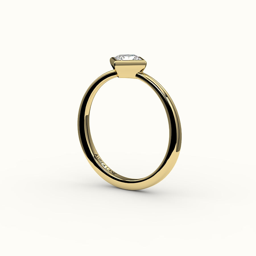 Compass Set Princess Cut Bezel Ring Setting