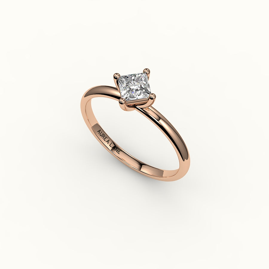 Compass Set Princess Cut Solitaire Ring Setting