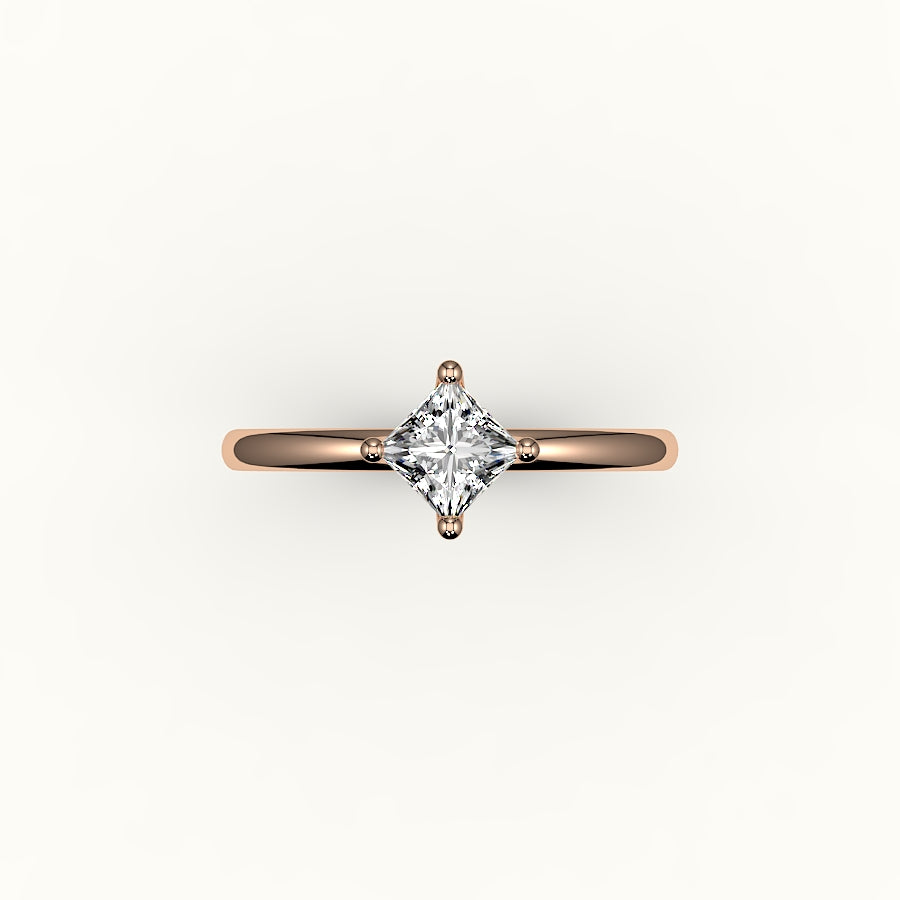 Compass Set Princess Cut Solitaire Ring Setting