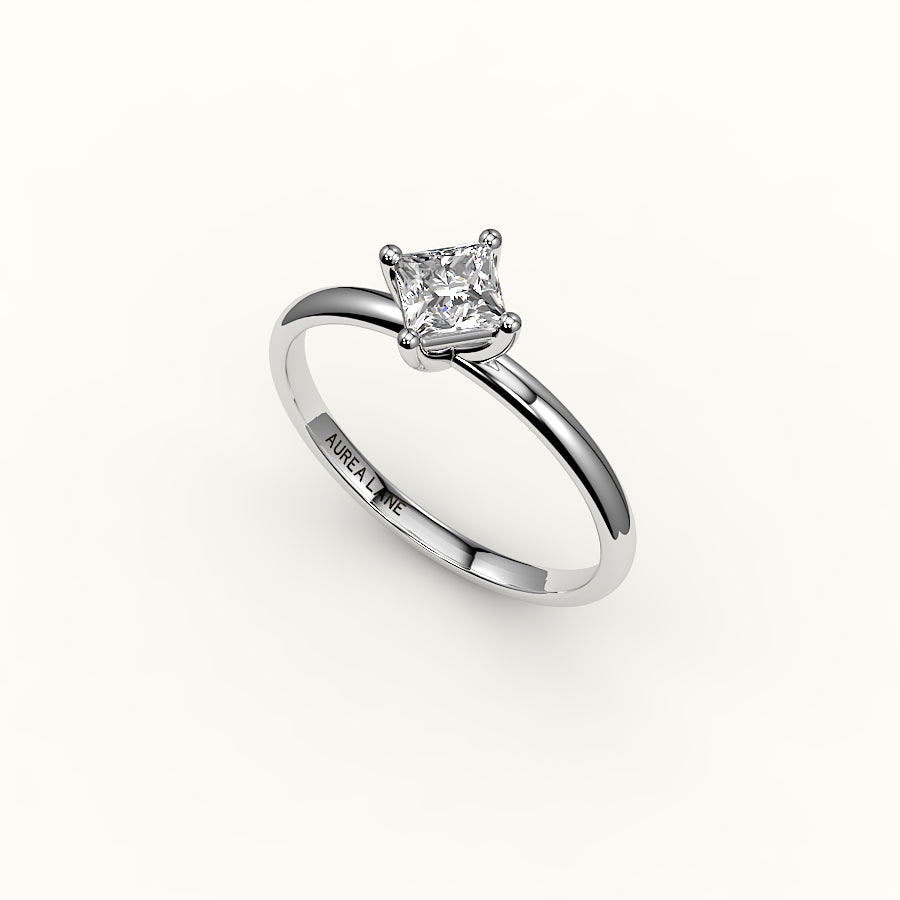 Compass Set Princess Cut Solitaire Ring Setting