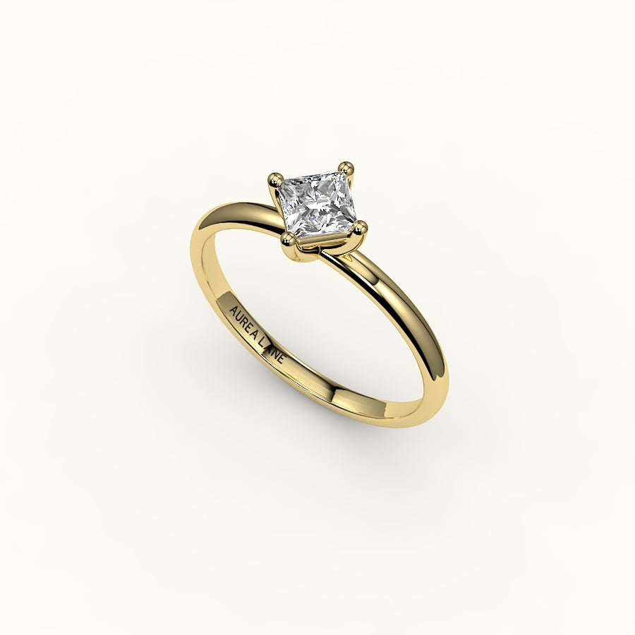 Compass Set Princess Cut Solitaire Ring Setting