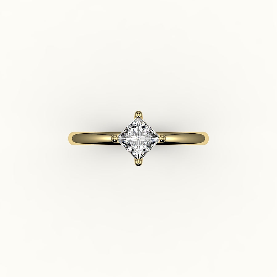 Compass Set Princess Cut Solitaire Ring Setting