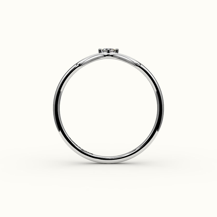 Compass Princess Cut V Diamond Curved Band