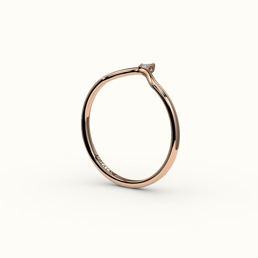 Marquise Cut V Diamond Curved Band