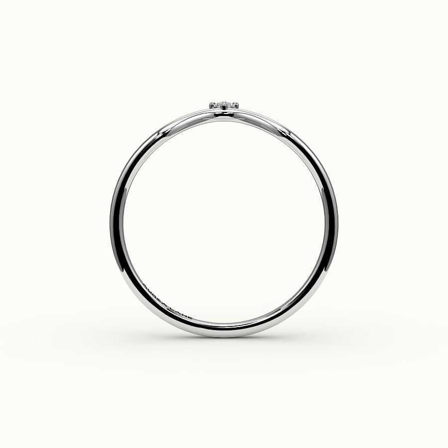 Marquise Cut V Diamond Curved Band