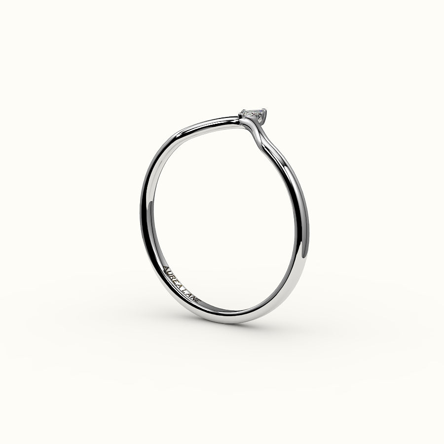 Marquise Cut V Diamond Curved Band
