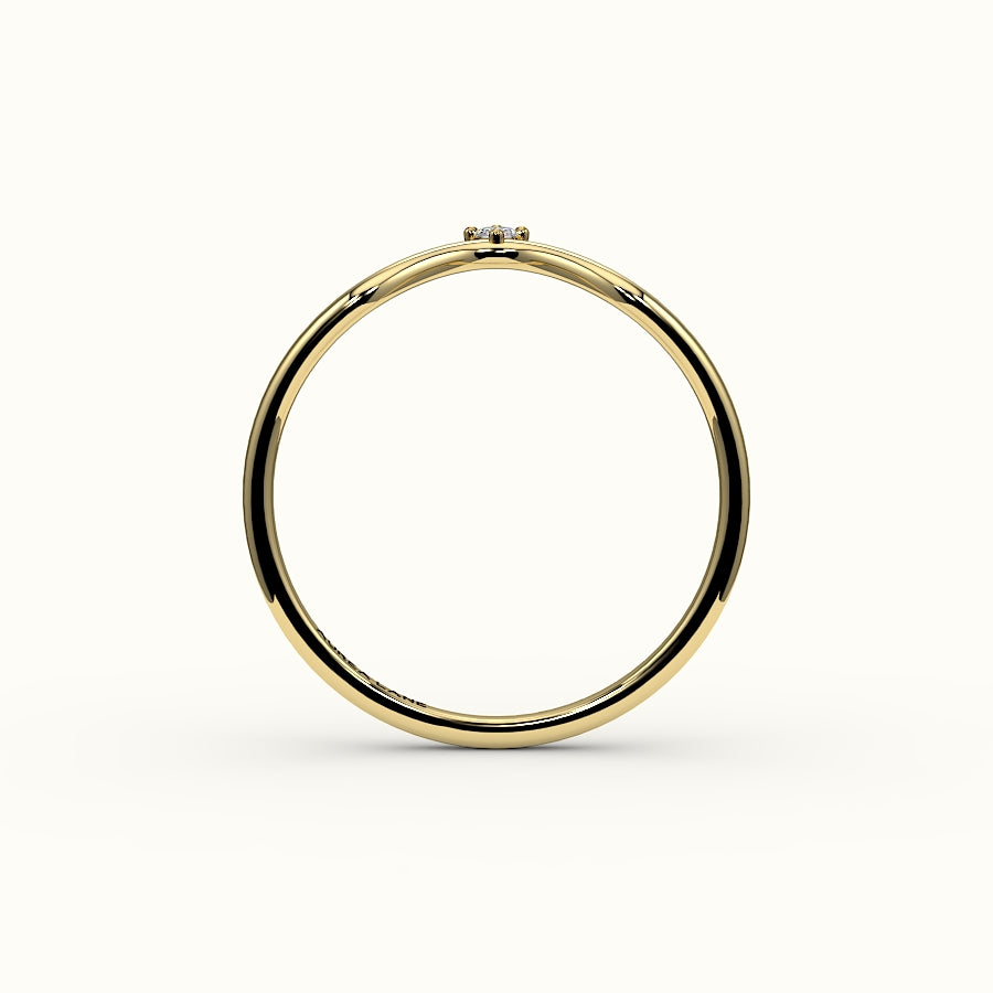Marquise Cut V Diamond Curved Band