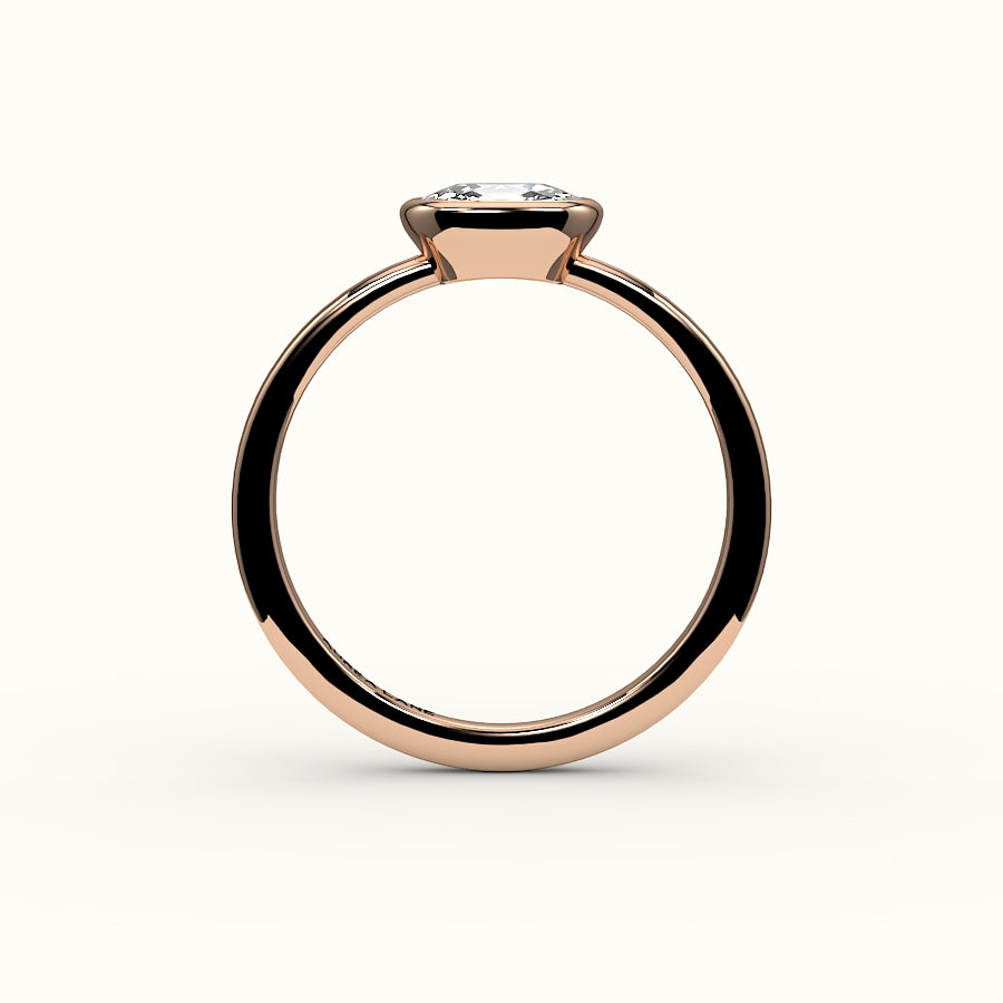 East-West Elongated Cushion Bezel Ring Setting