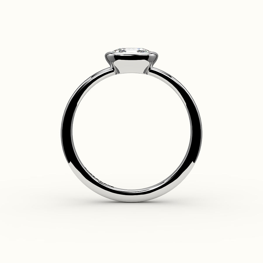 East-West Elongated Cushion Bezel Ring Setting