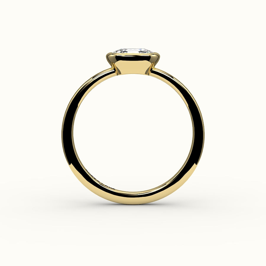 East-West Elongated Cushion Bezel Ring Setting