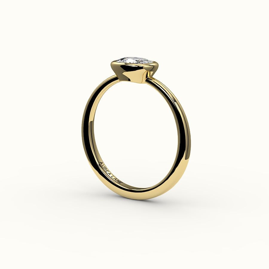 East-West Elongated Cushion Bezel Ring Setting