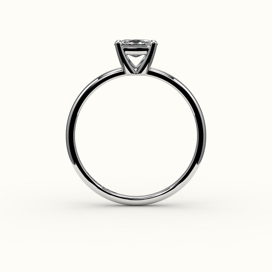 East-West Elongated Cushion Solitaire Ring Setting