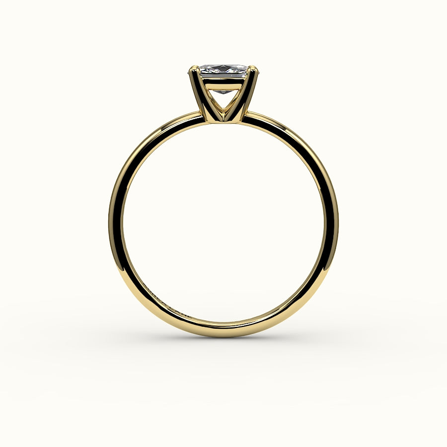 East-West Elongated Cushion Solitaire Ring Setting