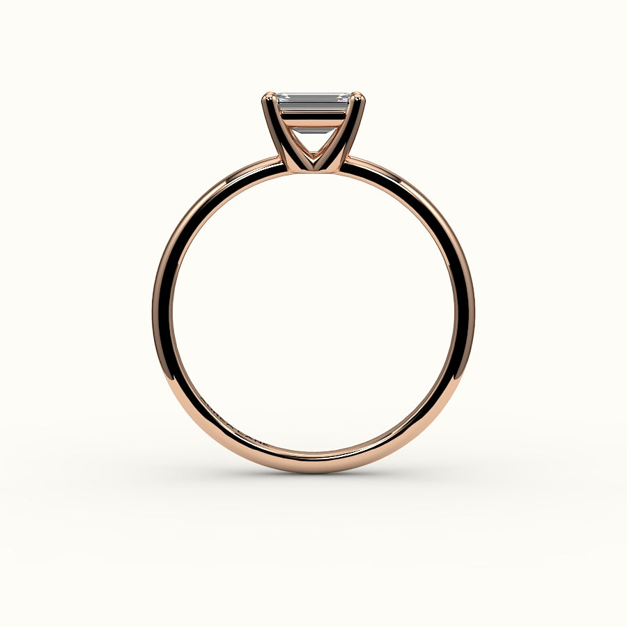 East-West Emerald Cut Solitaire Ring Setting