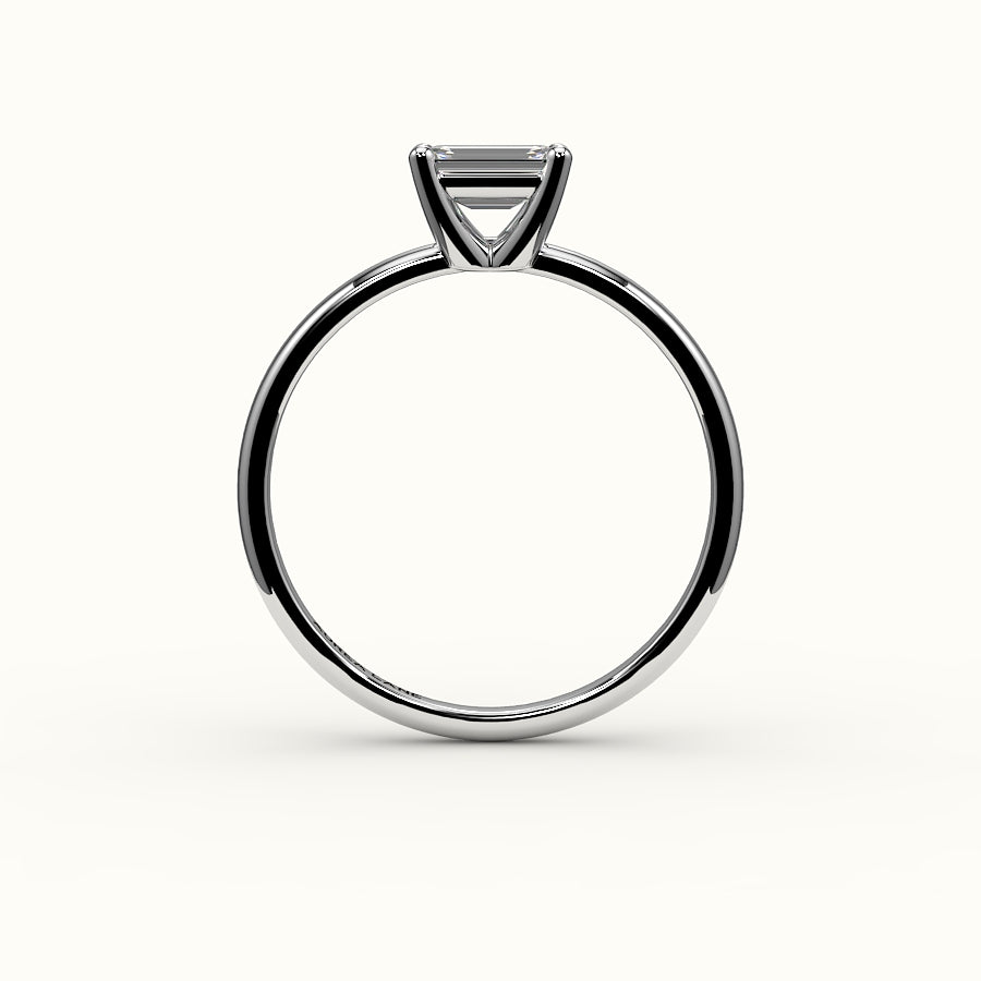 East-West Emerald Cut Solitaire Ring Setting