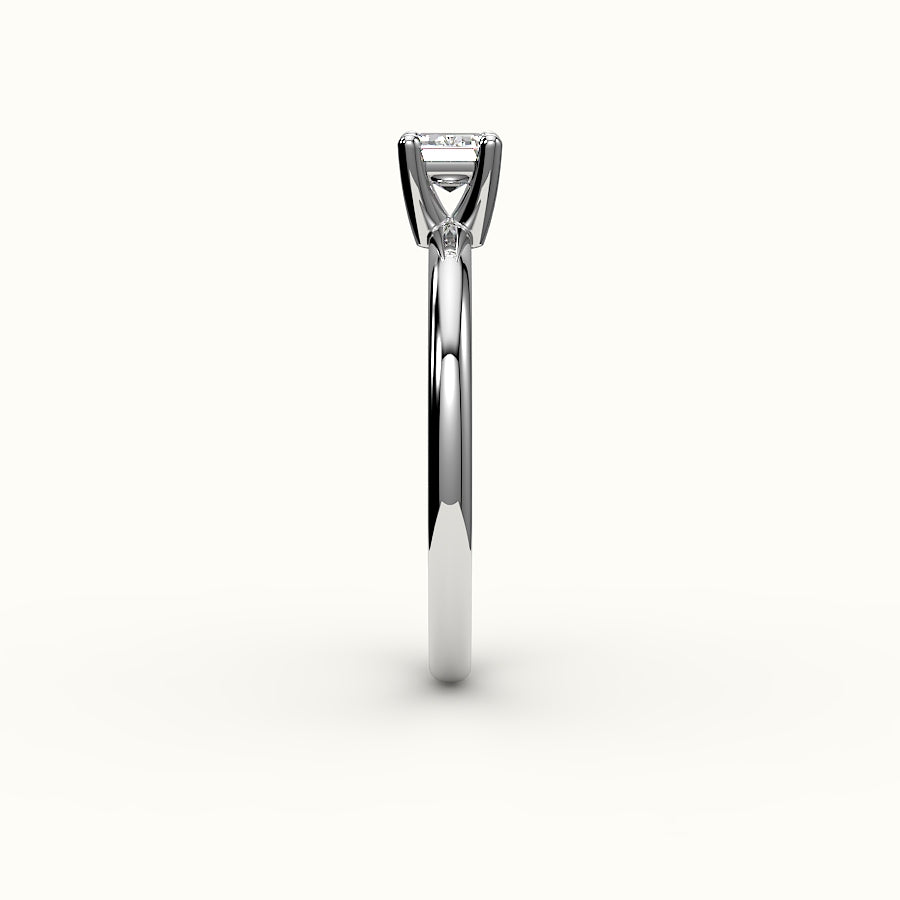 East-West Emerald Cut Solitaire Ring Setting