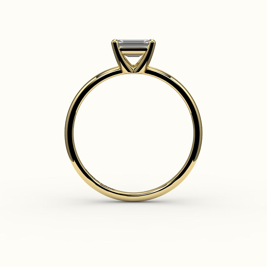 East-West Emerald Cut Solitaire Ring Setting