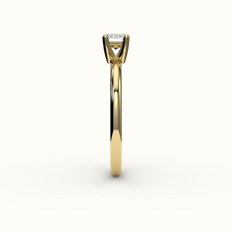 East-West Emerald Cut Solitaire Ring Setting
