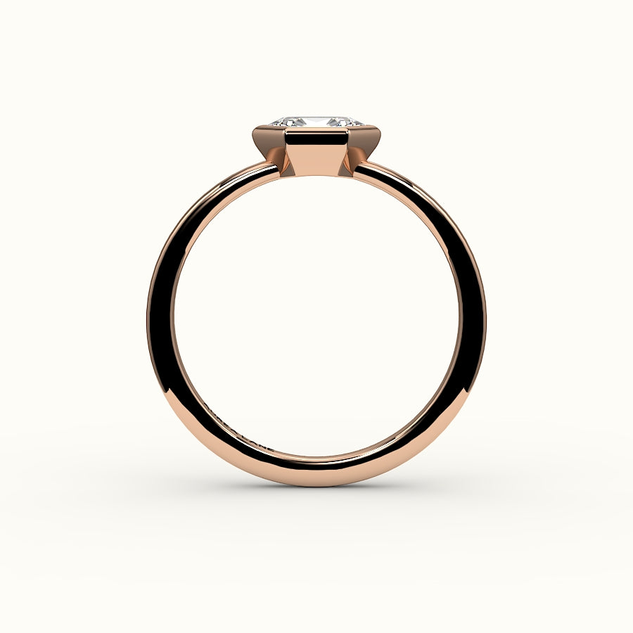 East-West Hexagon Cut Bezel Ring Setting