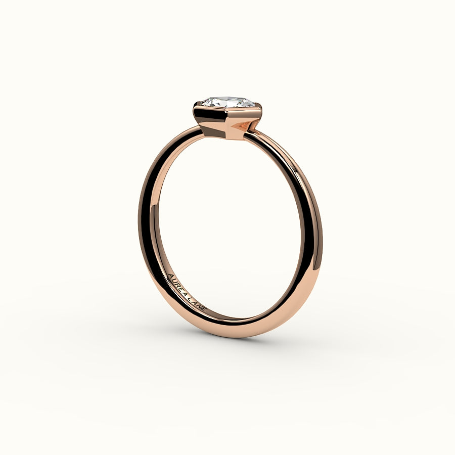 East-West Hexagon Cut Bezel Ring Setting